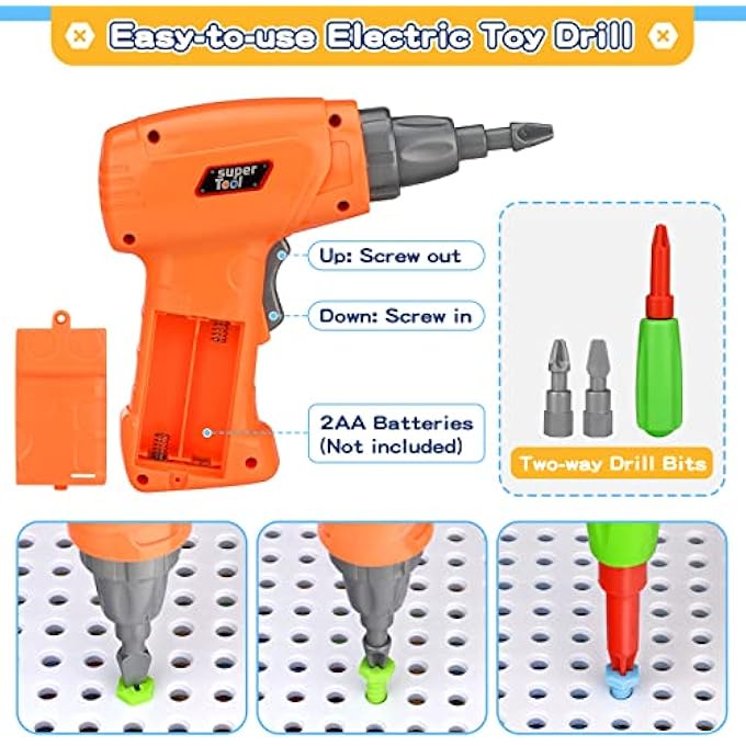 3D TAKE APART TOY FOR CHILDREN PUZZLE CONSTRUCTIONS TOY FOR 3 4 5 YEARS OLD BOYS CREATIVE PUZZLES ASSEMBLY DIY TOY BUILDING KIT DRILL PUZZLE WITH STORAGE BOX - Image 4